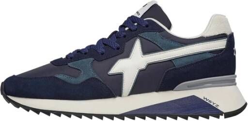 W6Yz Blauwe Sportieve Sneakers Multicolor Heren