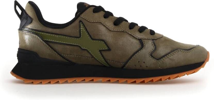 W6Yz Groene Sneakers met Suède Inzetstukken Green Heren