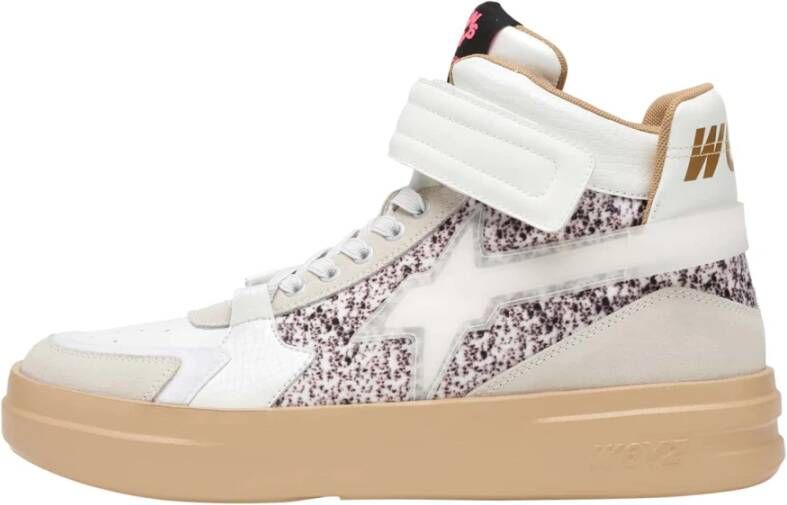 W6Yz Leather and suede ankle sneakers Q-Uni. White Dames