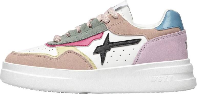 W6Yz Leren Sneakers met Suède Inzetstukken Multicolor Dames