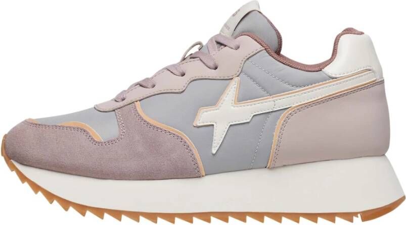 W6Yz Suede and technical fabric sneakers Jet-W. Pink Dames