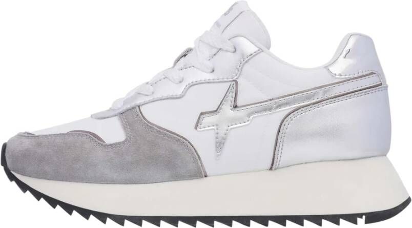 W6Yz Suede and technical fabric sneakers Jet-W. White Dames