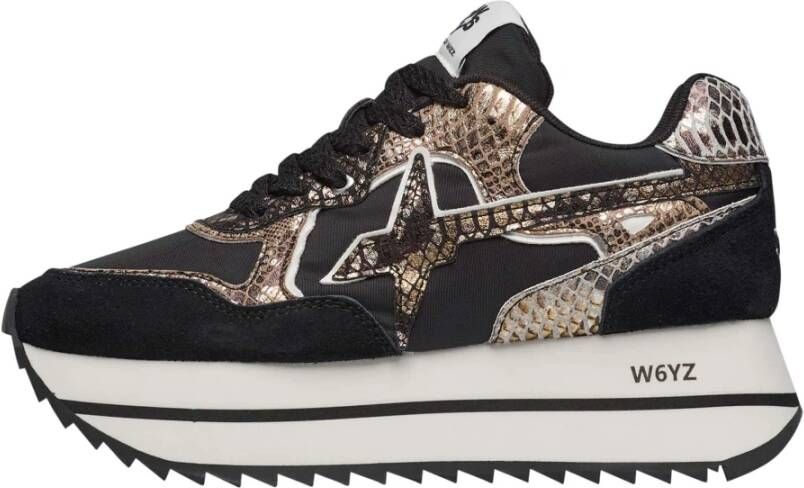 W6Yz Technical fabric and suede sneakers Deva W. Black Dames