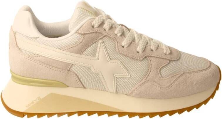 W6Yz Witte leren sneakers met uitneembare binnenzool White Heren