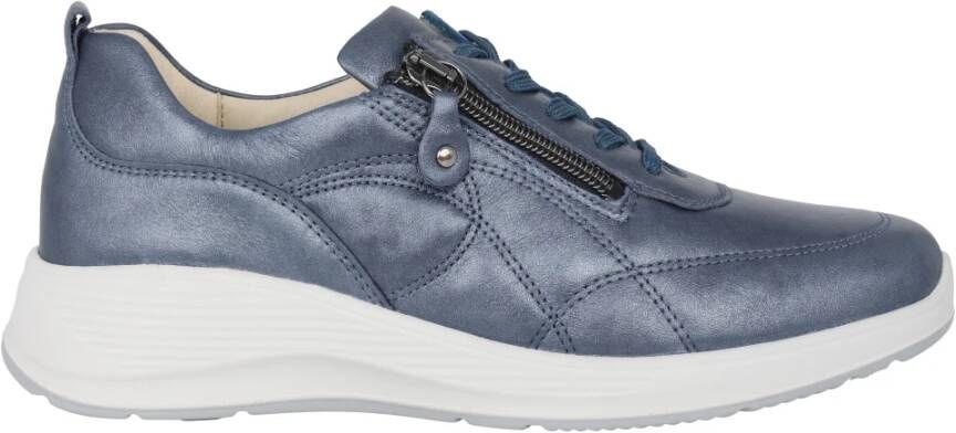 Waldläufer Blauwe Brede Sneakers voor Vrouwen Blue Dames