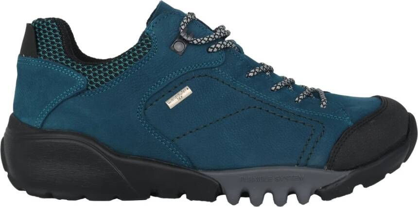 Waldläufer Blauwe Heren Sneaker met brede pasvorm Blue Heren