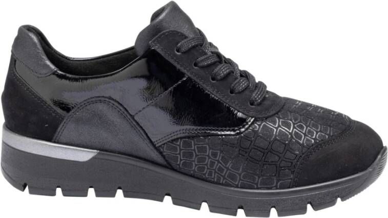 Waldläufer Brede Damesneakers Zwart Black Dames