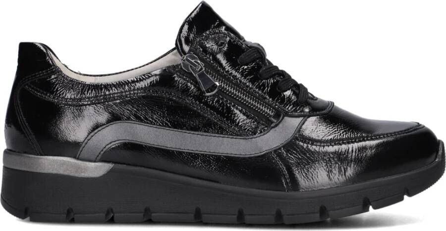 Waldläufer Dames Lage Top Sneakers in Lakleer Black Dames