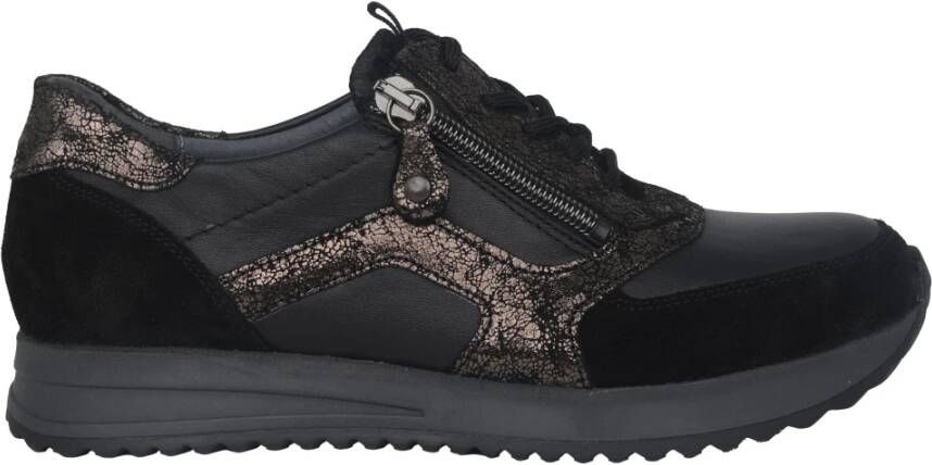 Waldläufer Dames sneakers met brede pasvorm Zwart Black Dames