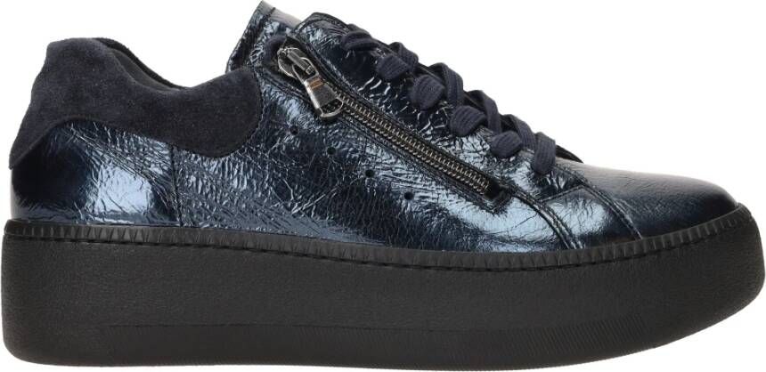 Waldläufer Metallic Blauwe Platform Sneaker Blue Dames