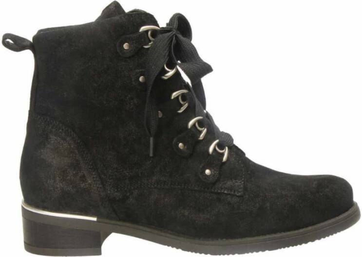 Waldläufer Nubuck Leren Enkellaarzen Black Dames