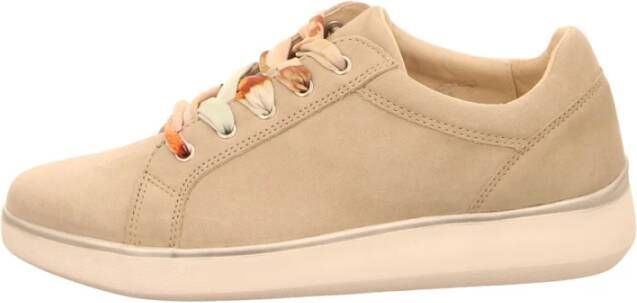 Waldläufer Platte Leren Veterschoenen Beige Dames