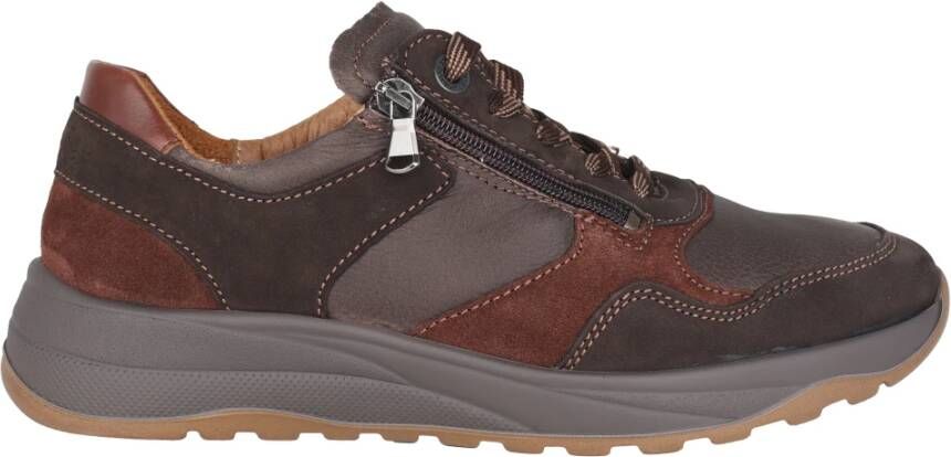 Waldläufer Wijde pasvorm vetersneaker Bruin Brown Heren