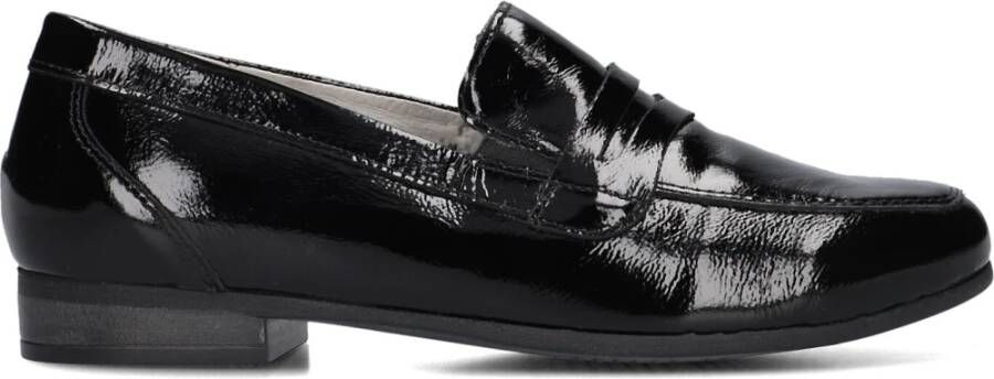 Waldläufer Zwarte Leren Penny Loafer Damesschoen Black Dames