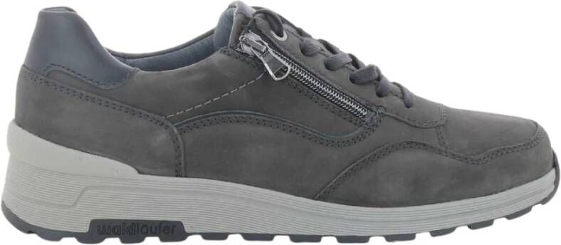 Waldläufer Zwarte stijlvolle herensneakers Black Heren