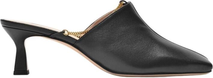 Wandler Zwarte Leren Isa Mules Ketting Black Dames