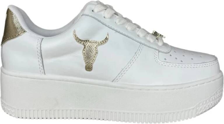 Windsor Smith Witte sneakers met gouden logo White Dames