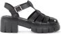 Windsor Smith Zwarte leren platte sandalen Zwart Dames - Thumbnail 1