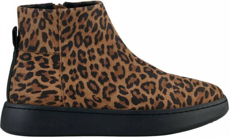 Woden Abbi Suede Print Leopard Bruin Dames