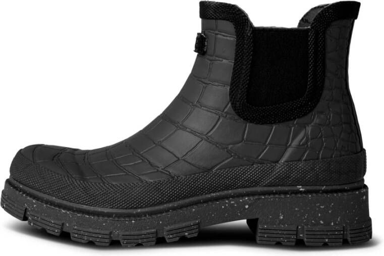 Woden Croco Waterdichte Rubberlaars Black Dames