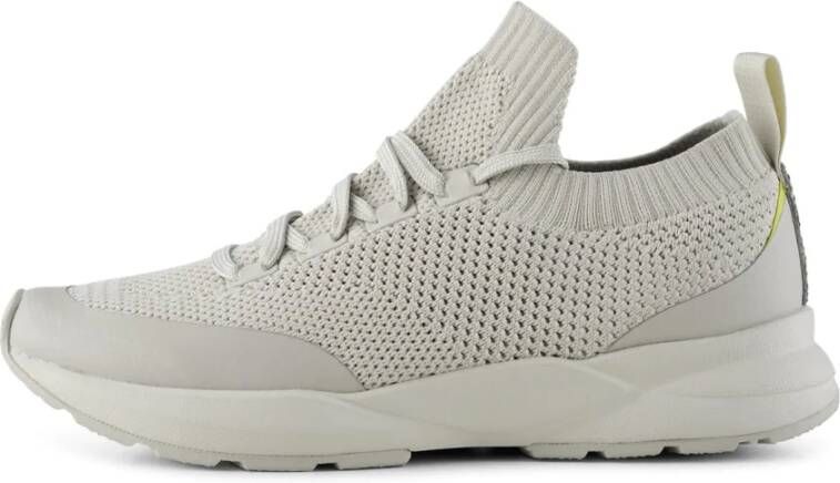 Woden Textiele sneaker met visleer details Gray Dames