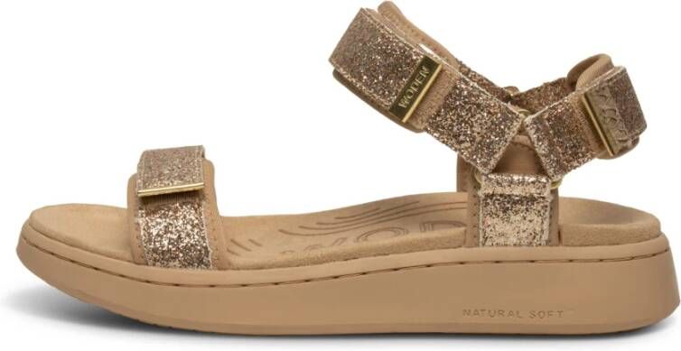 Woden Flat Sandals Beige Dames