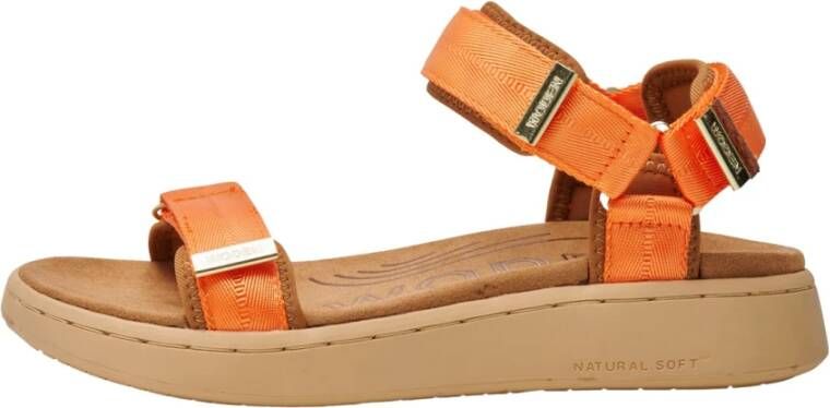 Woden Flat Sandals Oranje Dames