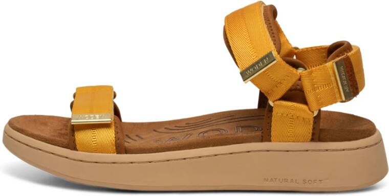 Woden Flat Sandals Yellow Dames