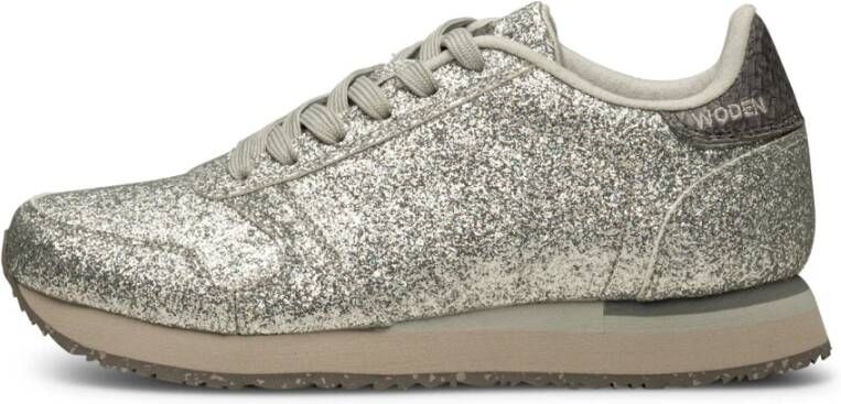 Woden Glitter Icon Sneaker Gray Dames