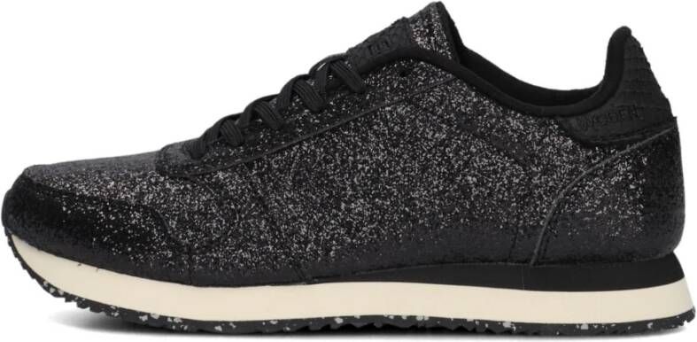 Woden Glitter Lage Sneakers voor Dames Black Dames