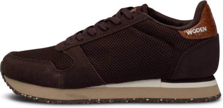 Woden Icon Sneaker met visleer details Brown Dames