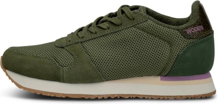 Woden Icon Sneaker met visleer details Green Dames