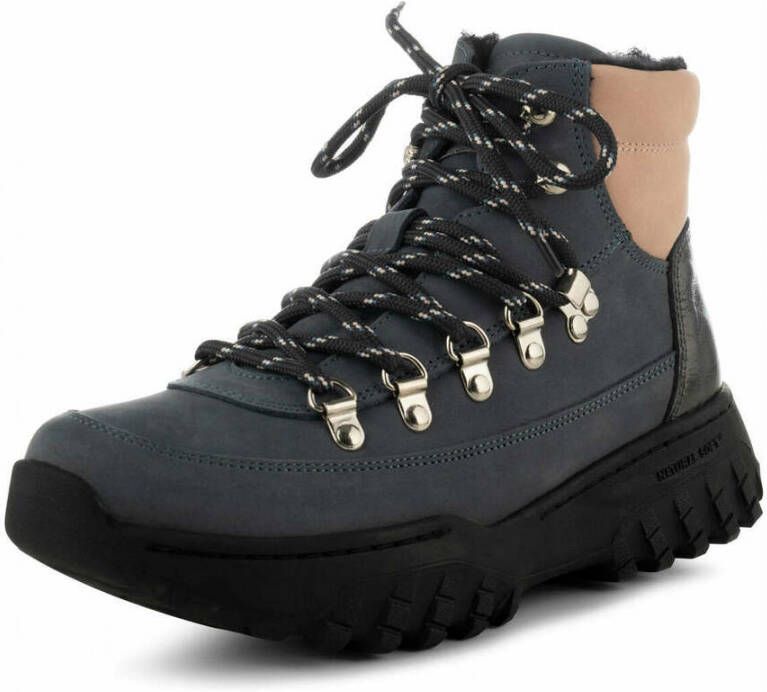 Woden Iris Track Nubuck Mix Zwart Dames