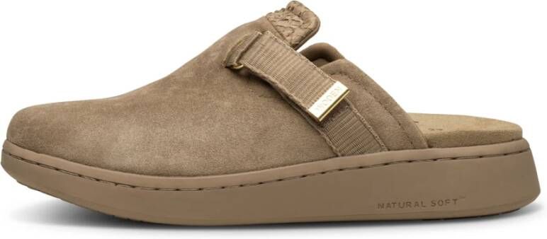 Woden Klassieke Vega Klomp Slippers Beige Dames