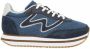 Woden Denim Plateau Sneaker met Visleer Accenten Blue Dames - Thumbnail 2