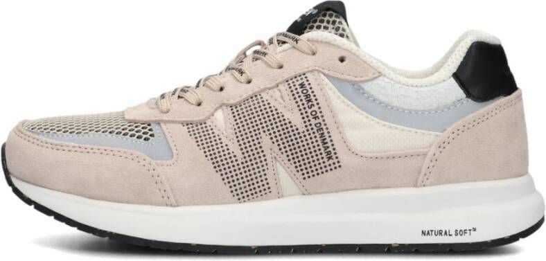 Woden Open Mesh Dames Sneakers Beige Multicolor Dames