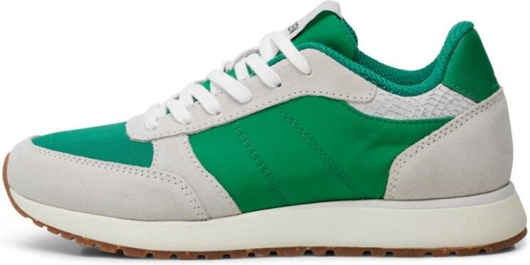 Woden Ronja Color-Blocked Leren Sneakers Green Dames