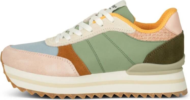 Woden Ronja Plateau Sneaker met Color-Blocked Details Multicolor Dames