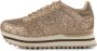 Woden Glinsterende Leren Sneaker met Plateauzool Beige Dames - Thumbnail 2