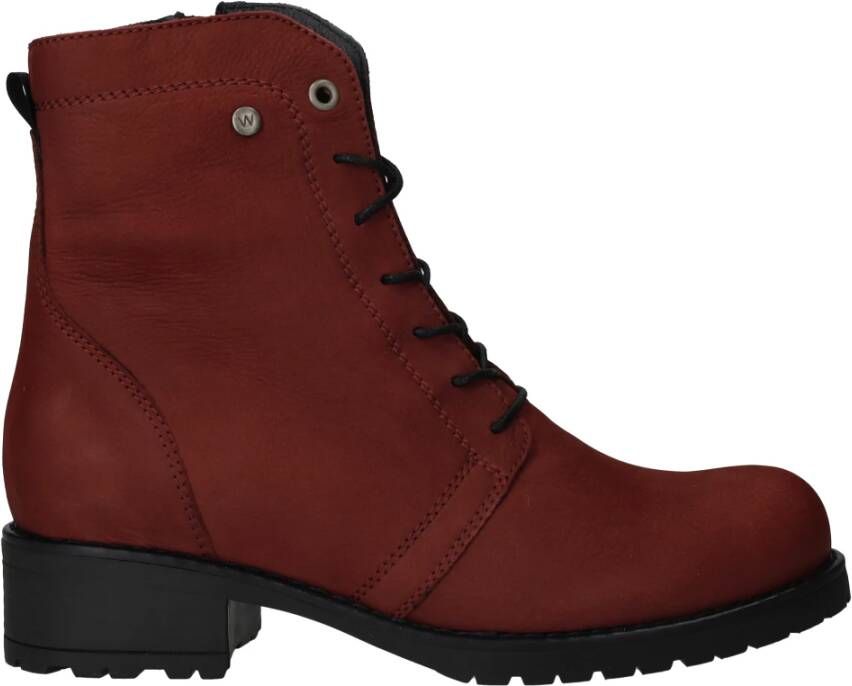 Wolky Rode Leren Veterschoenen Comfortabel Red Dames