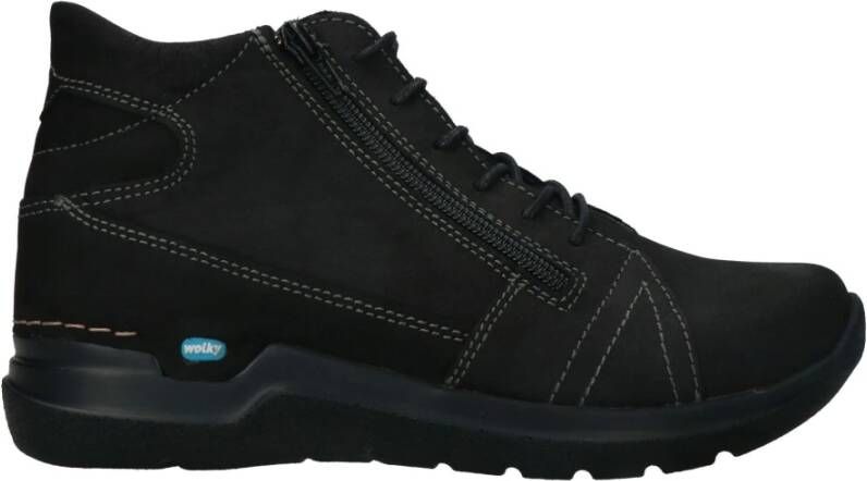 Wolky Zwarte Comfortabele Veterschoen voor Dames Black Dames