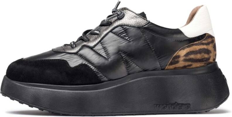 Wonders Zwarte Roma Damessneakers Verhogen Stijl Black Dames