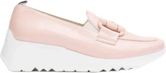 Wonders Gestructureerde leren mocassin met linkversiering Pink Dames