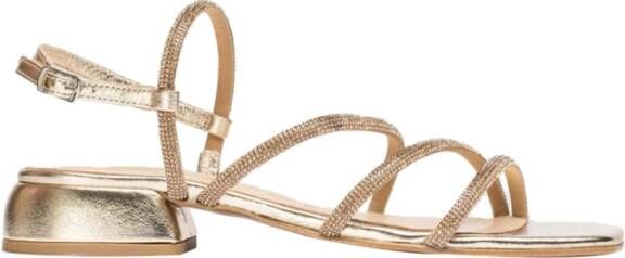 Wonders Gouden Lage Hak Sandalen Yellow Dames