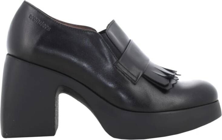 Wonders Klassieke Dames Loafer Hakken in Zwart Black Dames