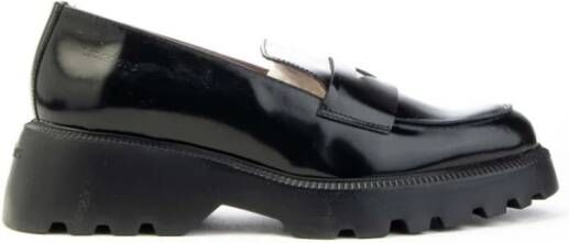 Wonders Klieke Leren Penny Loafer Mocin Black Dames