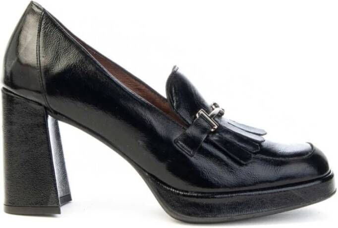 Wonders Leren Mocassin met Hak voor Vrouwen Black Dames