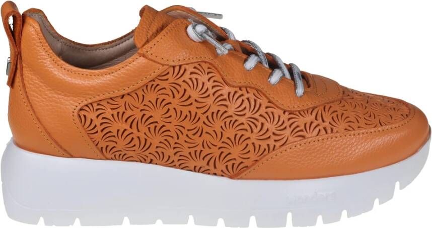 Wonders Oranje Leren Urban Sneakers Orange Dames