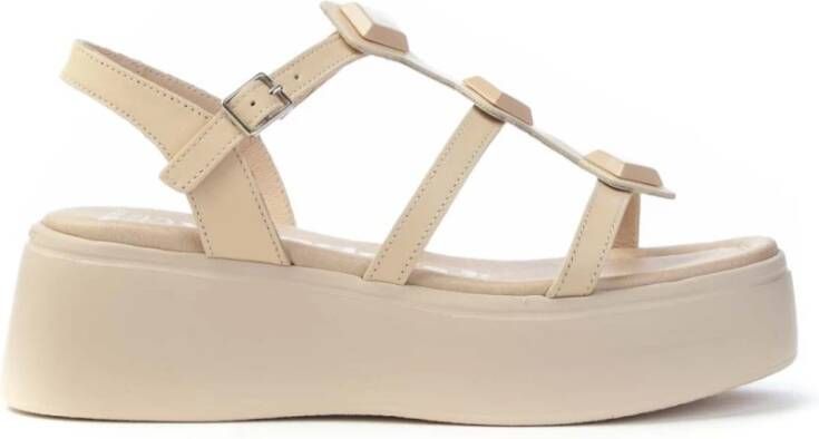 Wonders Plateau Sandaal Donna Leren Eva Zool Beige Dames