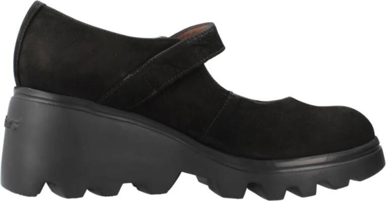 Wonders Platform Wedges Black Dames